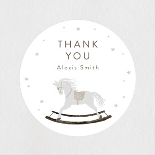 winter rocking horse Baby Shower Stickers