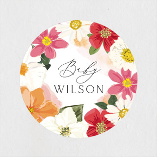 Garden Blooms Baby Shower Stickers