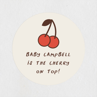 Cherry on Top Baby Shower Stickers