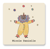 Illustrated Circus Theme with Juggling Bear Baby Shower Stickers