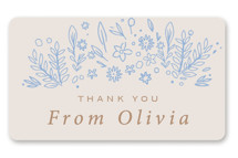 Blooming Foil Oval Baby Shower Stickers