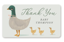 Vintage Ducklings Baby Shower Stickers