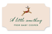 Winter Deer Carousel Baby Shower Stickers