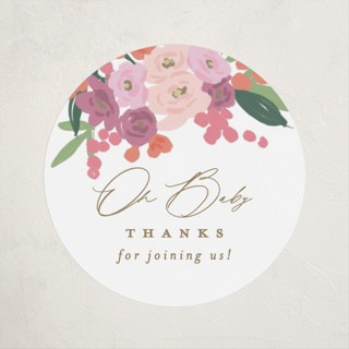 Pram Bouquet Baby Shower Stickers