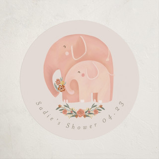 Elephant Garden Baby Shower Stickers