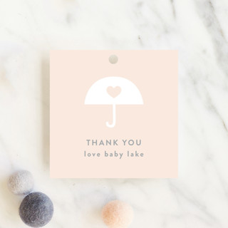 heart umbrella Baby Shower Favor Tags