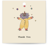 Illustrated Circus Theme with Juggling Bear Baby Shower Favor Tags