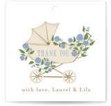 Hydrangea Pram Baby Shower Favor Tags