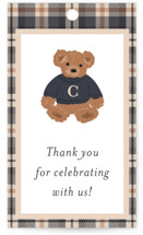 Teddy Bear Monogram Baby Shower Favor Tags