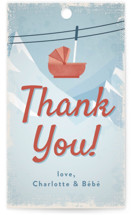 Bebe Ski Gondola Baby Shower Favor Tags