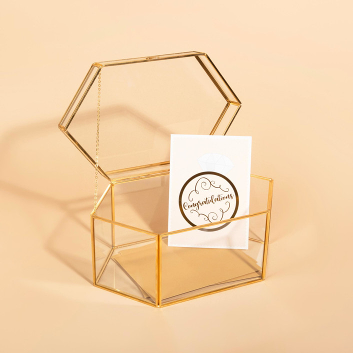 Glass Card Box Full Opening Gold Card Boxes by Hanna Roberts Minted
