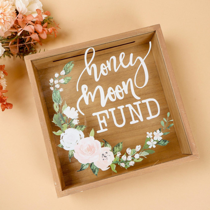 Card Box “Honeymoon Fund” Floral Card Boxes by Hanna Roberts Minted