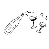 Custom Color & Text Champagne Icon Set Commissioned Design Element
