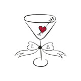 Custom Color & Text Martini Glass Icon Commissioned Design Element