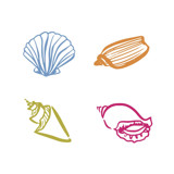 Custom Shell Icons Set of 4 Commissioned Design Element
