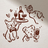 Custom Party Pet Sketch | Signature Drink, Reception Icon Commissioned Design Element