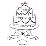 Custom Color Vintage Cake Icon Commissioned Design Element