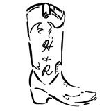 Custom Monogram Cowboy Boot Crest Commissioned Design Element