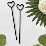Heart Stir Sticks - Black (Set of 25) Stir Sticks