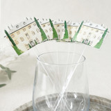 Venue Stir Stick, Watercolor Acrylic Cocktail Stirrers, Custom Swizzle Sticks | Pack Of 18 Stir Sticks