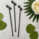 Sunglasses Stir Sticks - Black Glitter (Set of 25) Stir Sticks