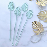Monstera Stir Sticks - Transparent Light Green (Set of 25) Stir Sticks
