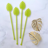 Monstera Stir Sticks - Frosted Kiwi (Set of 25) Stir Sticks