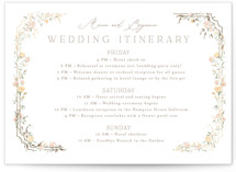 Victorian Trellis Foil-Pressed Wedding Weekend Itinerary Cards