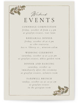 Vine Wrap Foil-Pressed Wedding Weekend Itinerary Cards