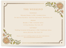 Marigold Foil-Pressed Wedding Weekend Itinerary Cards