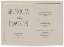 Luxe Lines Foil-Pressed Wedding Weekend Itinerary Cards
