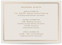 Equestrian Foil-Pressed Wedding Weekend Itinerary Cards