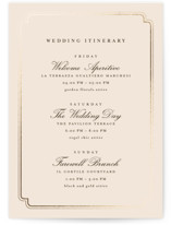 lussekatter Foil-Pressed Wedding Weekend Itinerary Cards