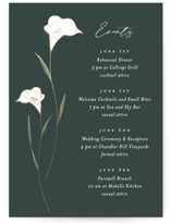Elegant Lillies Foil-Pressed Wedding Weekend Itinerary Cards