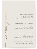 silk Foil-Pressed Wedding Weekend Itinerary Cards