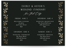Majesty Foil-Pressed Wedding Weekend Itinerary Cards