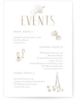 Monatuk Foil-Pressed Wedding Weekend Itinerary Cards