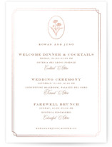 fleu-de-sel Foil-Pressed Wedding Weekend Itinerary Cards