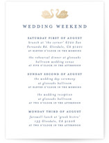 Swan Song Foil-Pressed Wedding Weekend Itinerary Cards