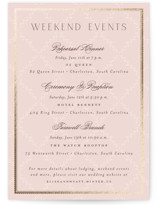 Scallop Monogram Foil-Pressed Wedding Weekend Itinerary Cards