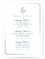 othellolagkage Foil-Pressed Wedding Weekend Itinerary Cards