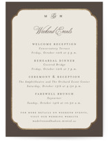 Arch Frame Foil-Pressed Wedding Weekend Itinerary Cards