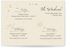 Written in the Stars Foil-Pressed Wedding Weekend Itinerary Cards
