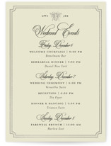 Honeybee Foil-Pressed Wedding Weekend Itinerary Cards