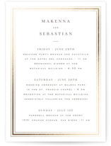 Hampton Foil-Pressed Wedding Weekend Itinerary Cards
