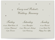 Pearls Foil-Pressed Wedding Weekend Itinerary Cards