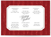 Moiré Foil-Pressed Wedding Weekend Itinerary Cards