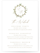 Canopy Foil-Pressed Petite Wedding Weekend Itinerary Cards