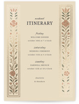 Botanical Tapestry Foil-Pressed Petite Wedding Weekend Itinerary Cards