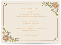 Marigold Foil-Pressed Petite Wedding Weekend Itinerary Cards